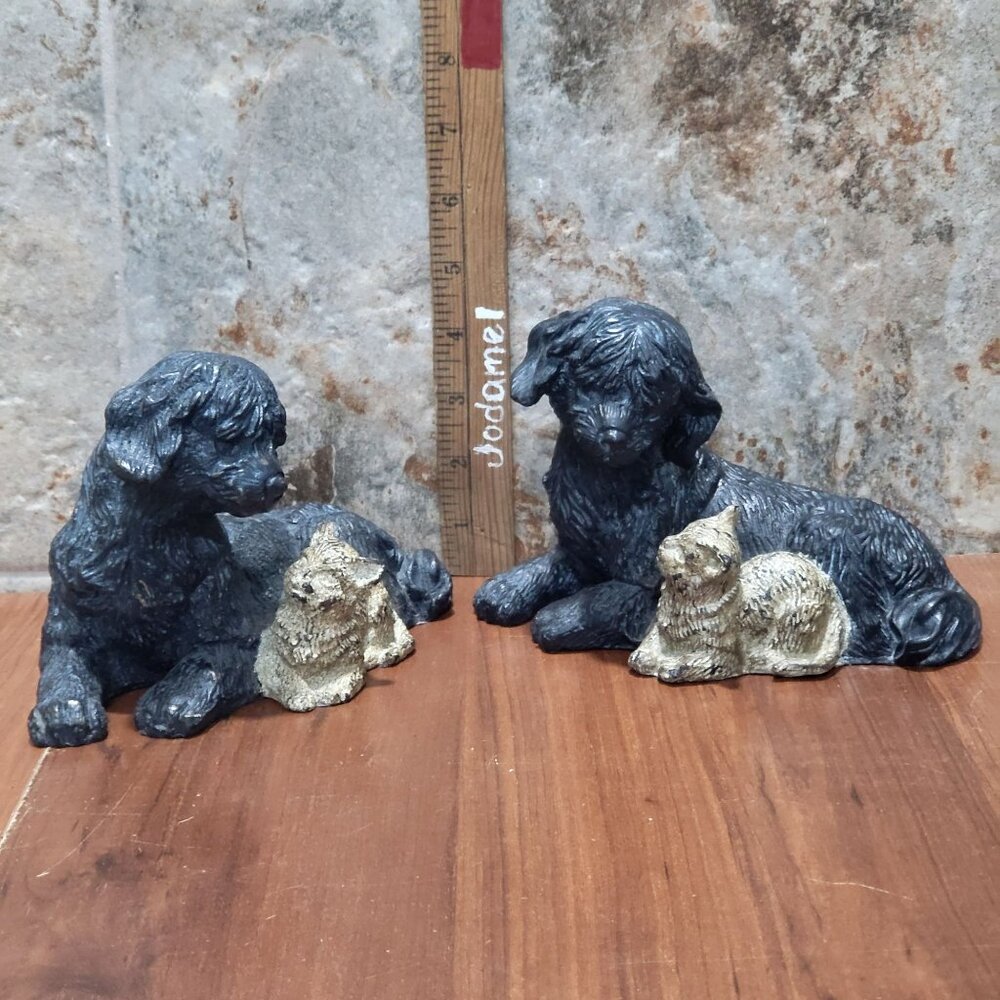 Austin Metal Cast Iron Furry Friends Dog Cat 2006 Pair of 2 - Picture 10 of 12